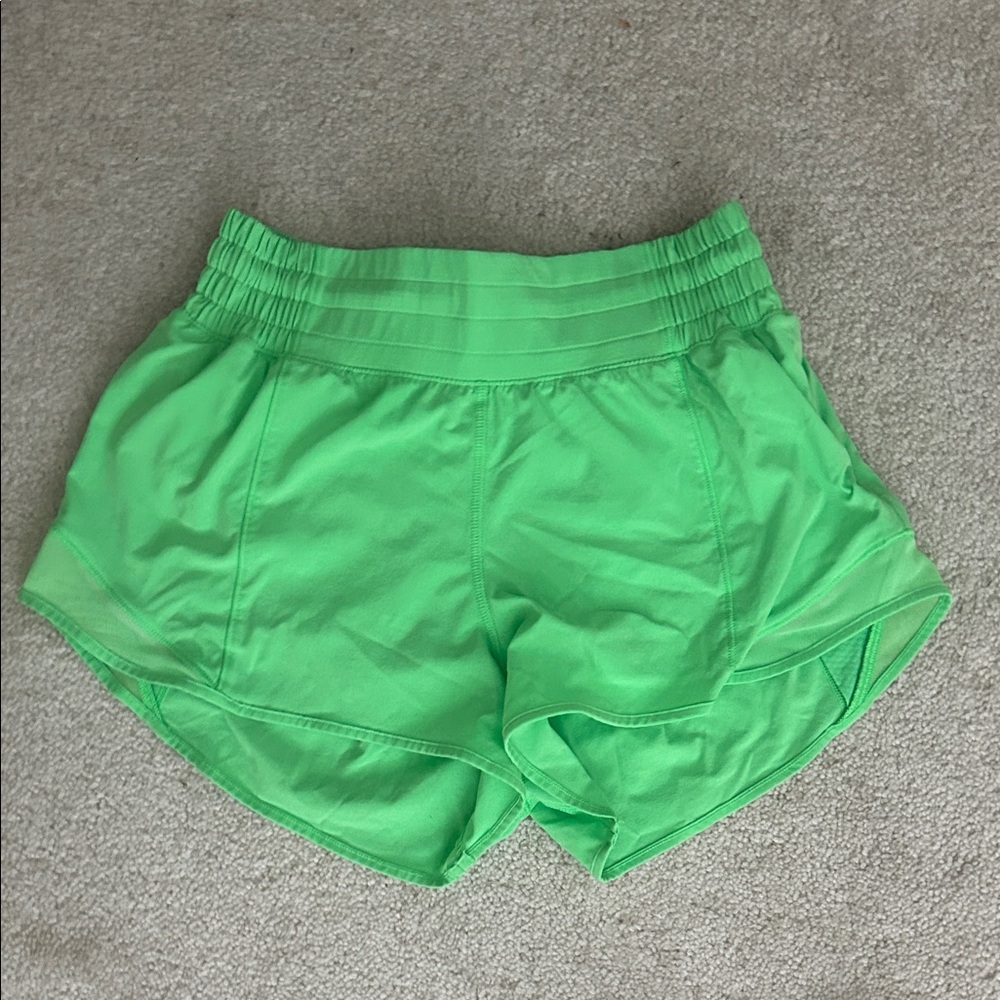 Lululemon Athletica Bright Green Athletic Shorts High rise 2.5 inch